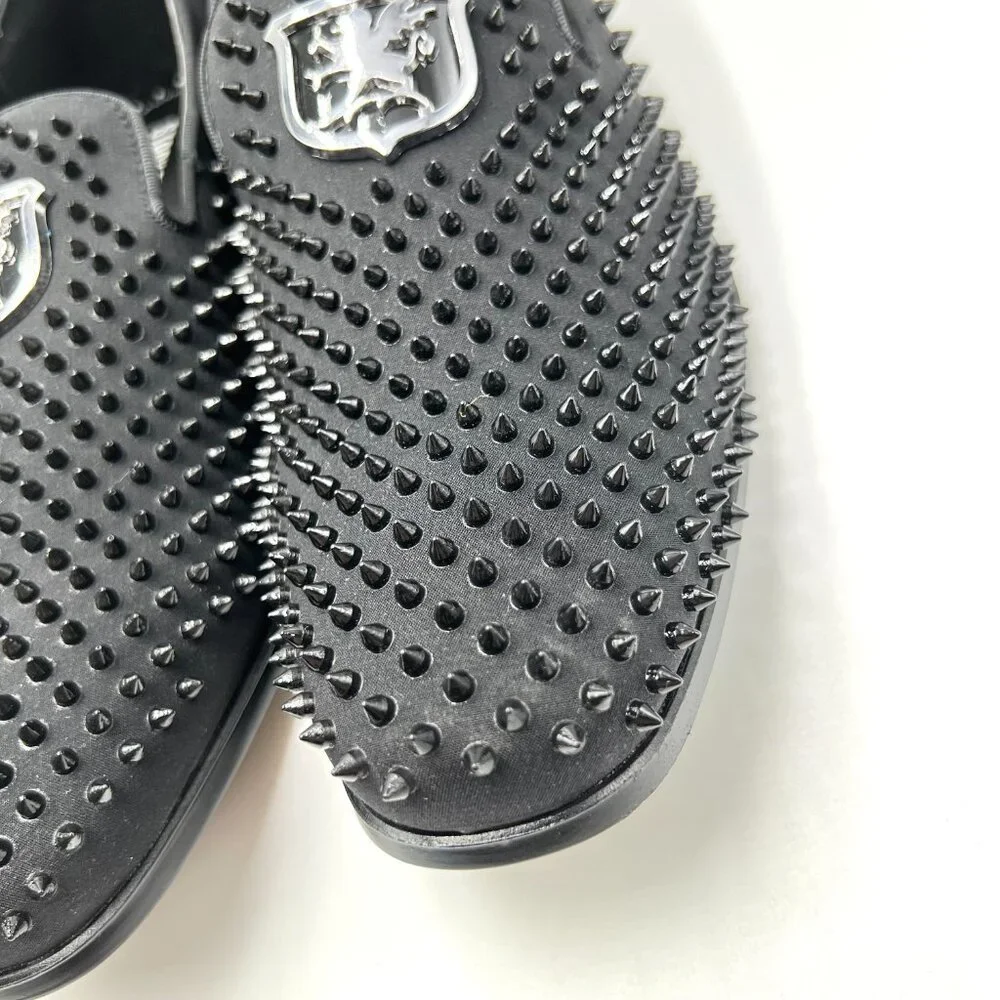 Stacy Adams Mens Size‎ 7.5 7.5M Sabre Black Spiked Studded Slip On Loafers Shoes